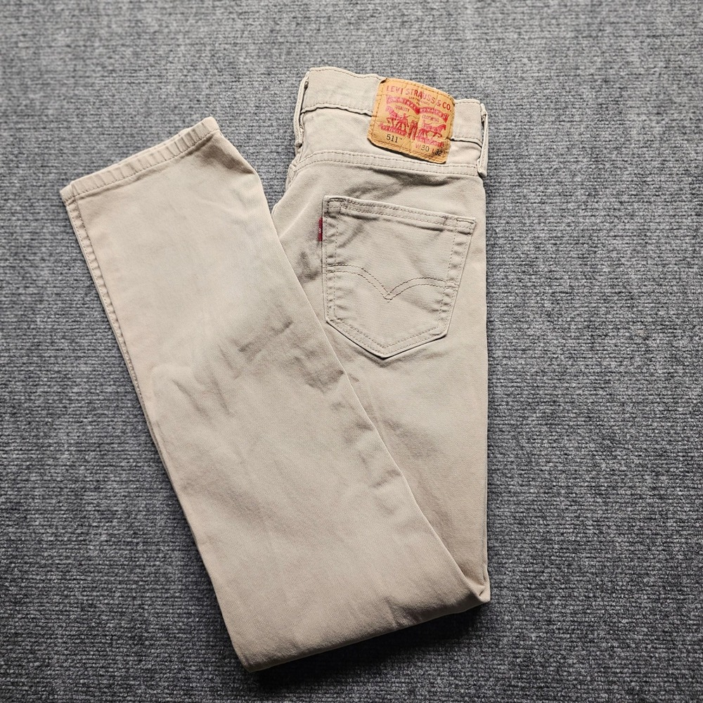 Levis 511 Slim Fit Khaki Tan Jeans Mens 30x32 Stretch Cotton Pants 04511-2516